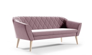 Skandinavisches Sofa Victoria 3-Sitz zartrosa - Stoff Riviera 62