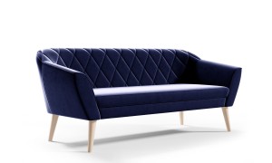 Skandinavisches Sofa Victoria 3-Sitz dunkelblau - Stoff Riviera 81