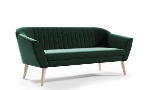 Skandinavisches Sofa Zaya 3-Sitz dunkelgrün - Stoff Riviera 38