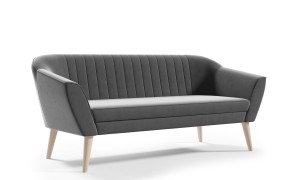 Skandinavisches Sofa Zaya 3-Sitz hellgrau - Stoff Riviera 91