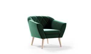 Skandinavischer Sessel Victoria dunkelgrün - Stoff Riviera 38