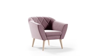 Skandinavischer Sessel Victoria zartrosa - Stoff Riviera 62