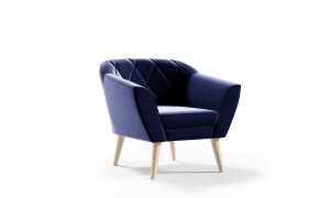 Skandinavischer Sessel Victoria dunkelblau - Stoff Riviera 81