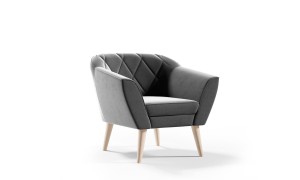  Skandinavischer Sessel Victoria hellgrau - Stoff Riviera 91
