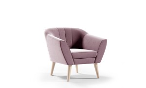 Skandinavischer Sessel Zaya zartrosa - Stoff Riviera 62