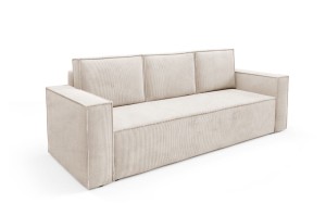 Sofa Korda beige mit Schlaffunktion - Stoff Poso 105