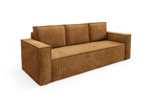 Sofa Korda honiggelb mit Schlaffunktion - Stoff Poso 001