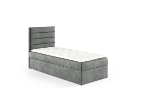 Boxspringbett Bino 90x200cm hellgrau - Stoff Riviera 91