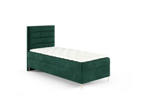 Boxspringbett mit Füßen Bino 90x200cm dunkelgrün - Stoff Riviera 38