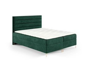 Boxspringbett mit Füßen Bino 120x200cm dunkelgrün - Stoff Riviera 38