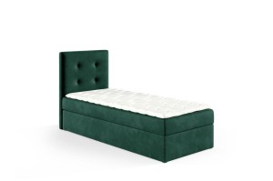 Boxspringbett Lino 90x200cm dunkelgrün - Stoff Riviera 38