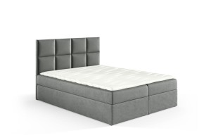 Boxspringbett Kleo 120x200cm hellgrau - Stoff Riviera 91
