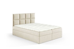 Boxspringbett mit Füßen Kleo 200x200cm beige - Stoff Riviera 21