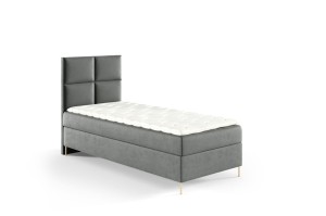 Boxspringbett mit Füßen Kleo 90x200cm hellgrau - Stoff Riviera 91