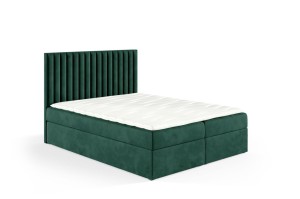 Boxspringbett Lira 140x200cm dunkelgrün - Stoff Riviera 38