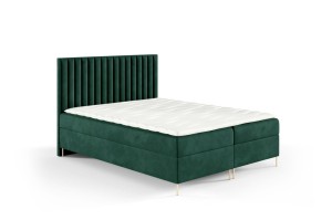 Boxspringbett mit Füßen Lira 200x200cm dunkelgrün - Stoff Riviera 38