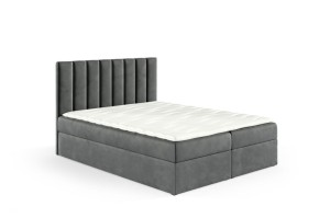 Boxspringbett Nila 120x200cm hellgrau - Stoff Riviera 91