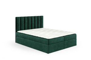 Boxspringbett Nila 140x200cm dunkelgrün - Stoff Riviera 38