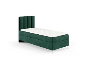 Boxspringbett mit Füßen Nila 90x200cm dunkelgrün - Stoff Riviera 38