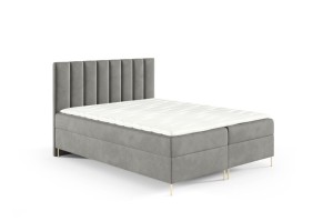 Boxspringbett mit Füßen Nila 180x200cm hellgrau - Stoff Riviera 91