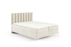 Boxspringbett mit Füßen Nila 200x200cm beige - Stoff Riviera 21