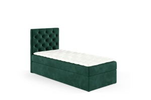 Boxspringbett Lara 90x200cm dunkelgrün - Stoff Riviera 38