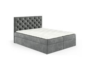 Boxspringbett Lara 180x200cm hellgrau - Stoff Riviera 91