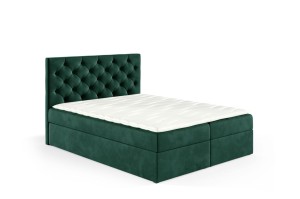 Boxspringbett Lara 200x200cm dunkelgrün - Stoff Riviera 38