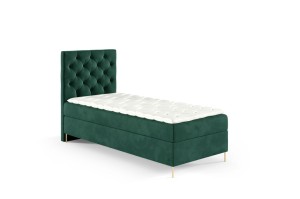 Boxspringbett mit Füßen Lara 90x200cm dunkelgrün - Stoff Riviera 38