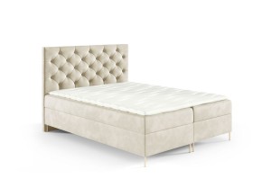 Boxspringbett mit Füßen Lara 180x200cm beige - Stoff Riviera 21