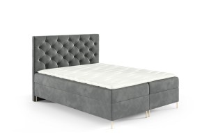 Boxspringbett mit Füßen Lara 180x200cm hellgrau - Stoff Riviera 91