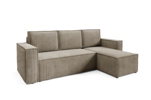 Ecksofa Korda cappuccino mit Schlaffunktion - Stoff Poso 003