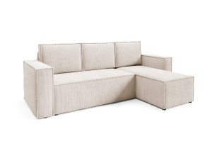 Ecksofa Korda beige mit Schlaffunktion - Stoff Poso 105