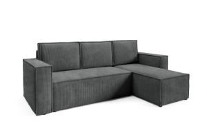 Ecksofa Korda anthrazit mit Schlaffunktion - Stoff Poso 115