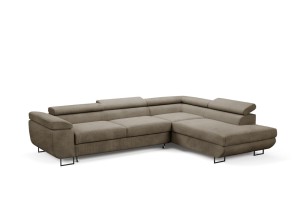 Ecksofa mit verstellbaren Kopfstützen Ontario cappuccino - Stoff Poso 03