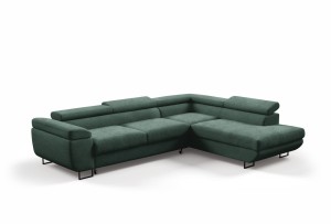 Ecksofa mit verstellbaren Kopfstützen Ontario boucle dunkelgrün -Stoff Abriamo 9
