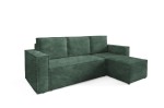 Ecksofa Korda dunkelgrün mit Schlaffunktion - Stoff Abriamo 09