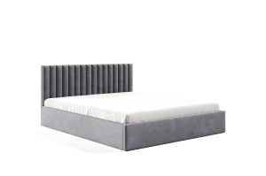 Polsterbett Fino 140x200 hellgrau - Stoff Riviera 91