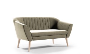 Skandinavisches Sofa Zaya 3-Sitz beige - Stoff Riviera 16