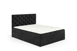 Boxspringbett Lara 160x200cm schwarz - Stoff Riviera 100