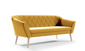 Skandinavisches Sofa Victoria 3-Sitz goldgelb - Stoff Riviera  41