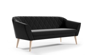 Skandinavisches Sofa Victoria 3-Sitz schwarz - Stoff Riviera 100