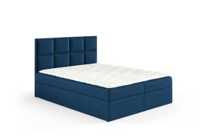Boxspringbett Kleo 140x200cm dunkelblau - Stoff Riviera 81
