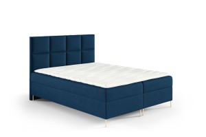 Boxspringbett mit Füßen Kleo 120x200cm dunkelblau - Stoff Riviera 81