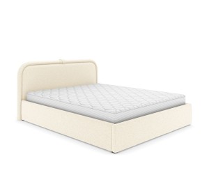 Polsterbett mit Bettkasten 200x200 Leo creme - Stoff boucle Lambi 01