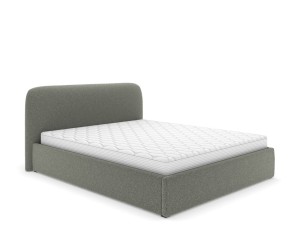 Polsterbett mit Bettkasten 180x200 Jimi grau - Stoff boucle Lambi 12