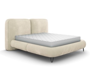 Polsterbett mit Bettkasten und Füßen 180x200 Verona beige - Monolith 04