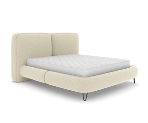 Polsterbett mit Bettkasten und Füßen 160x200 Verona creme - Stoff boucle Lambi 01