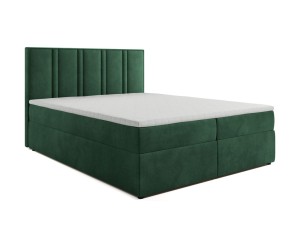 Boxspringbett Ortez 140x200cm dunkelgrün - Stoff Riviera 38