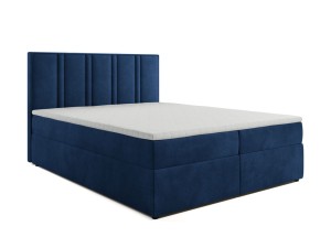 Boxspringbett Ortez 160x200cm dunkelblau - Stoff Riviera 81